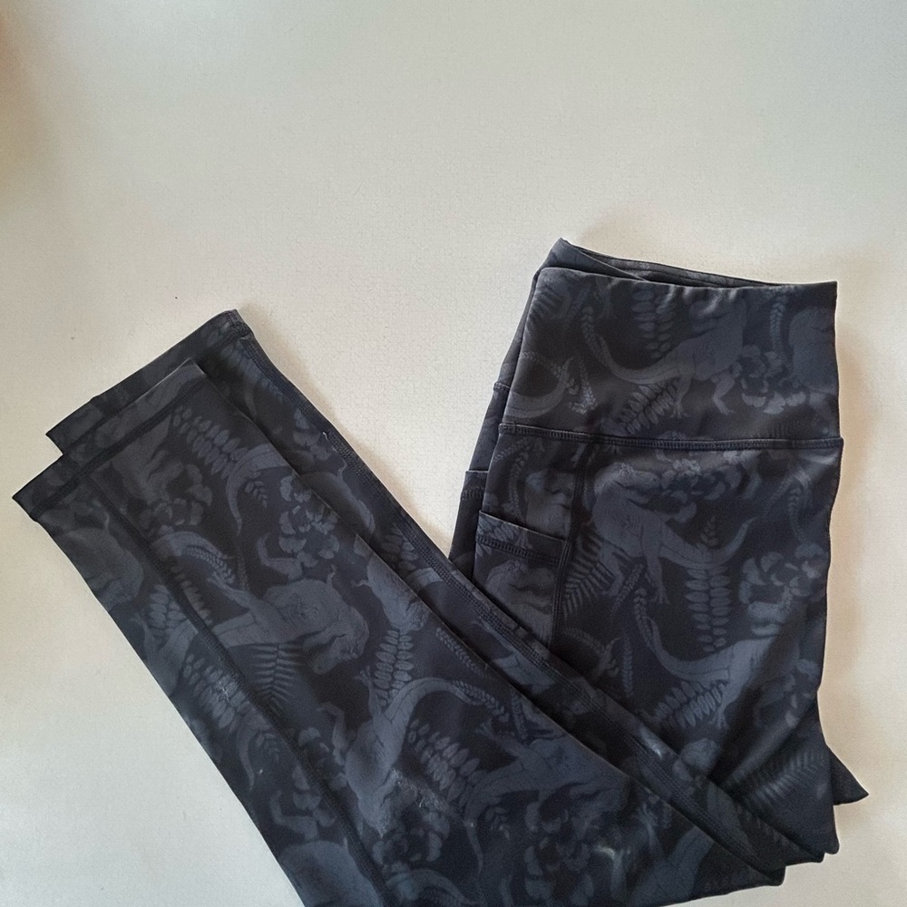 Constantly Varied Gear Black/Gray Dinosaur Leggings